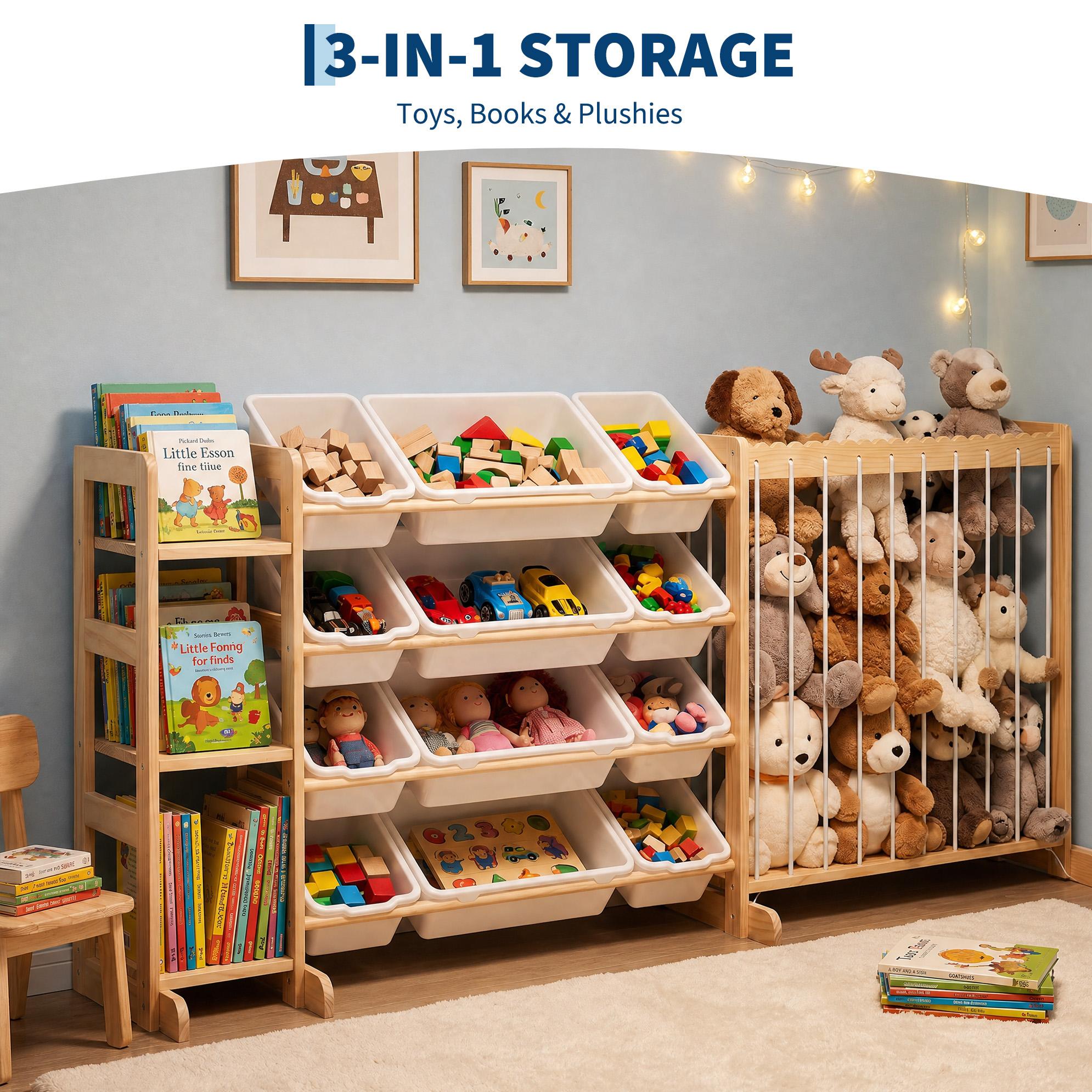 Bookshelf - 3'ü 1 Arada Çocuk Oyuncakları Düzenleyici: