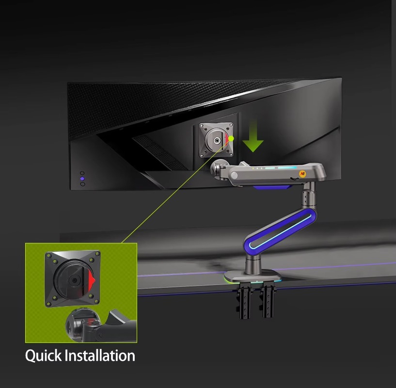 Monitor Stand - ERGONOMİK Oyun Monitörü Kolu, Düz/Ultra Geniş/Kavisli