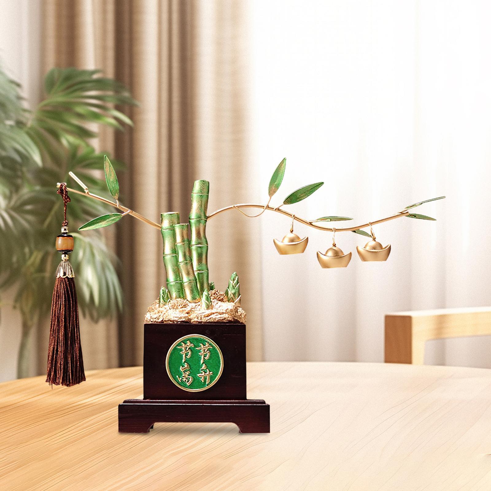 Bookshelf - Bambu Heykeli Süsleme Çin Tarzı Bambu